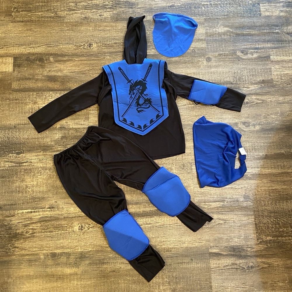 Kids Blue & Black Cobra Ninja Size 4 5 6‎ Halloween Costume